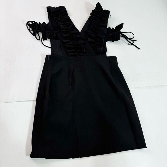 Endless Rose Dress Womens Large Black Cold Shoulder Ruffle Mini Sleeveless - Picture 6 of 10